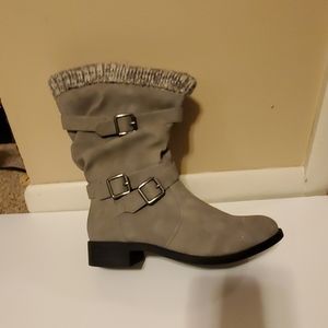 Torrid Grey Wide Width Sweater Trimmed Boot